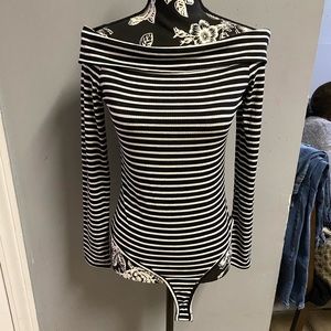 Striped body suit